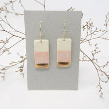  Pink and Gold Ceramic Earrings