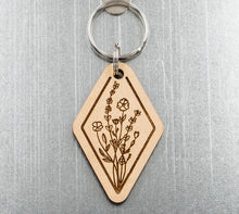  Wildflower wood keychain