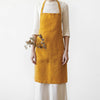 Washed Linen Apron - Mustard
