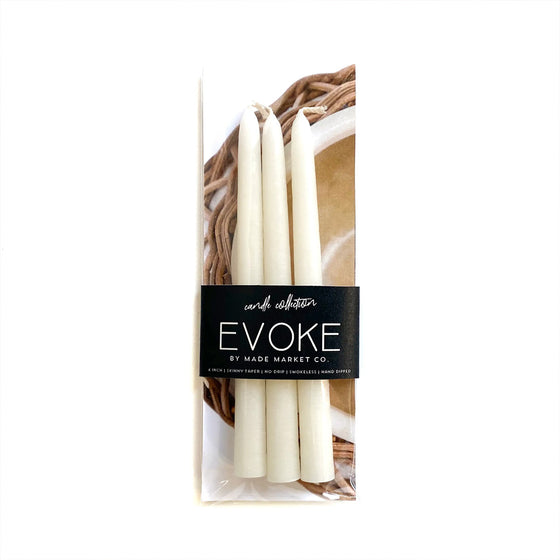Skinny Taper Candles - Shell White
