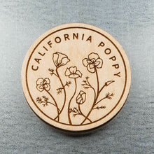  California Poppy Wood Magnet