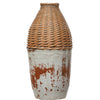 Rattan and clay vase